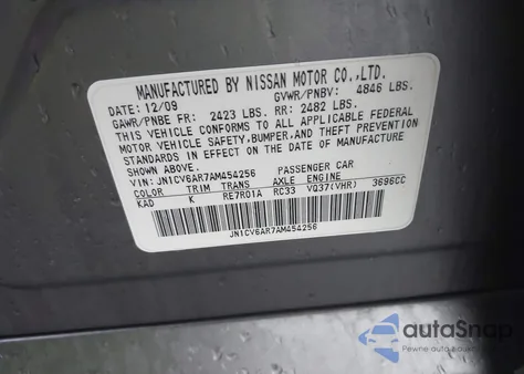 2010 Infiniti G37X из США, поврежденный, VIN JN1CV6AR7AM454256